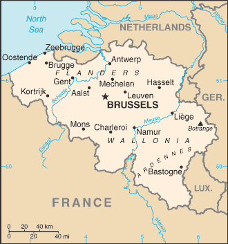 Mapa: Bélgica