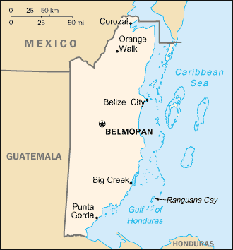 Mapa: Belice