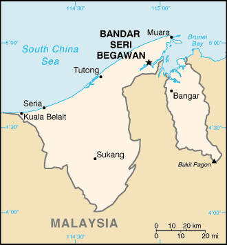 Mapa: Brunei Darussalam