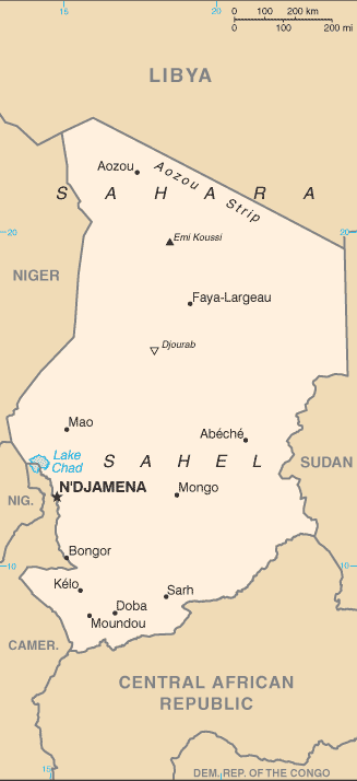 Mapa: Chad