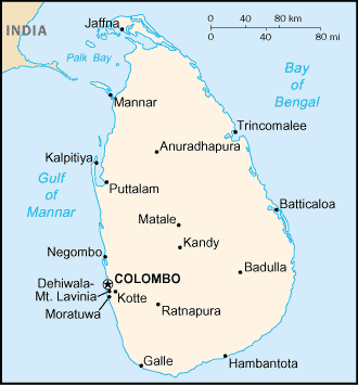 Mapa: Sri Lanka
