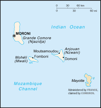 Mapa: Comoras