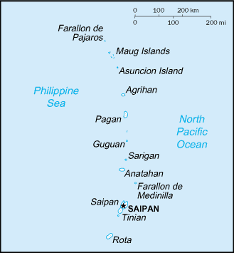 Mapa: Islas Marianas Septentrionales
