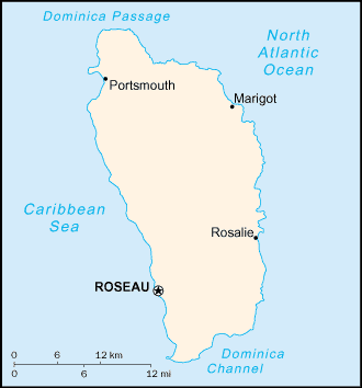 Mapa: Dominica