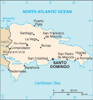Mapa: Dominicana