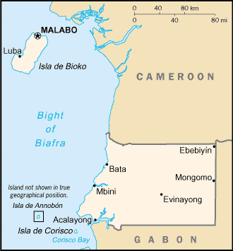 Mapa: Guinea Ecuatorial