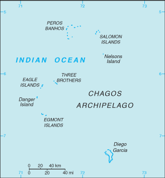 Mapa: Territorios Británicos del Océano Indico