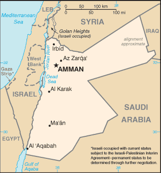 Mapa: Jordania