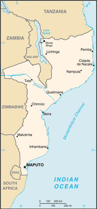 Mapa: Mozambique