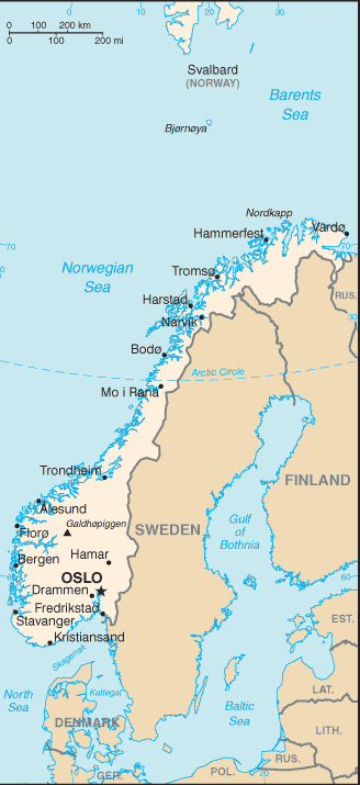 Mapa: Noruega