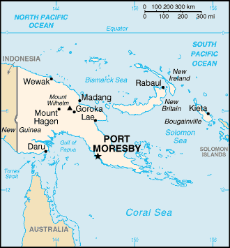 Mapa: Papua Nueva Guinea