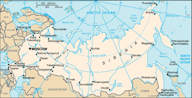 Mapa: Federación de Rusia