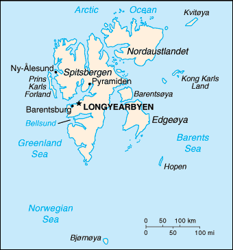 Mapa: Islas Svalbard y Jan Mayen