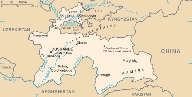 Mapa: Tayikistán