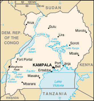 Mapa: Uganda