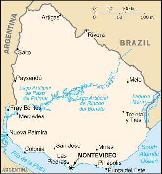 Mapa: Uruguay