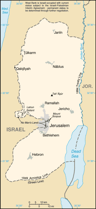 Mapa: Palestina
